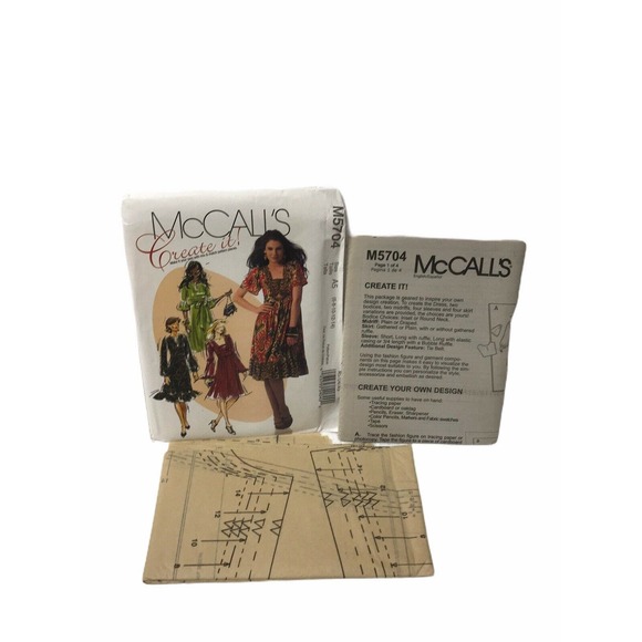 McCalls Pattern M5704 Create It! Dresses Boho Color Block Sz 6 8 10 12 14 Sewing - Picture 6 of 6